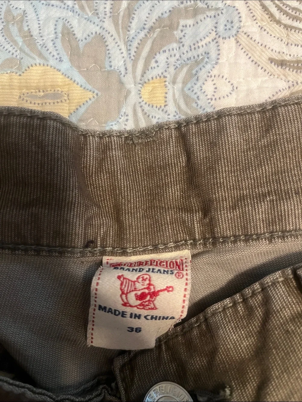 True Religion Men’s Olive Brown Slim Straight Jeans